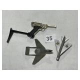 METAL AIRPLANE, TOY MINI GUN ETC.