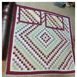 QUEEN-SIZE MACHINE-MADE BED SPREAD WITH 2