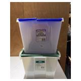 2 FLIP TOP TOTES, 15 GALLON AND 12 GALLON HAS