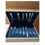 WOOD FLATWARE BOX WITH FOIL OVERLAY AND VELVET