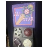 ALL STAR SIGN AND TIN SPORTS SIGN