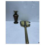 BRASS VASE AND MIRROR
