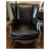 HIGH BACK CLAW AND BALL CARVED FRAME BLACK UPHL.