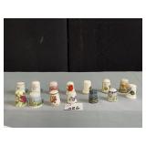 WOOD AND PORCELAIN 14 THIMBLES