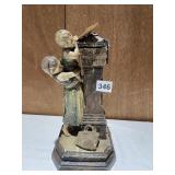 COIN BANK WITH KEY, MARKED G BUSCH, 2 CHILDREN