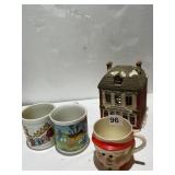 PAC MAN MUG, SMURFS, HOUSE, MUG