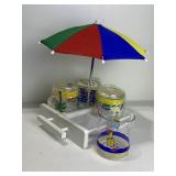 NEW PATIO DRINK SERVER, INCLUDES TRAY, UMBRELLA