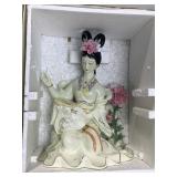 SINO ART BEAUTY SEWING, 12" PORCELAIN FIGURINE