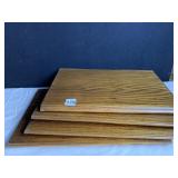 FOUR OAK SHELVES 15" X 9" FINISHED EDGE