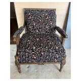 BEAUTIFUL VIBRANT FABRIC DOWN CUSHION ARMCHAIR