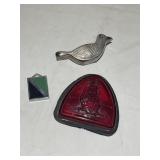 ART Dï¿½CO COIN CASE, GLASS SHIP CAR REFLECTOR