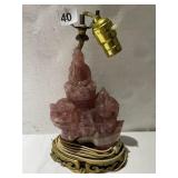 JADEITE BUDDHA LAMP WITH BRASS BOTTOM DOES HAVE A