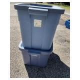 TWO ROUGH NECK TOTES