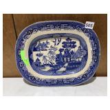 BUFFALO POTTERY SEMI VITREOUS FLOW BLUE PLATTER,