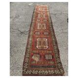 RUG RUNNER ANTIQUE 35.5 X 173 SOME WORN AREAS