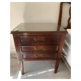 3 DR. SIDE TABLE 26" H X 22" W X 18" D HAND