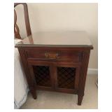 1 DRAWER 2 DOOR SIDE TABLE GLASS TOP 26" H X 22"