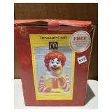 RONALD MCDONALD COOKIE JAR NEW IN BOX, BOX HAS