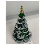 FENTON CHRISTMAS TREE WITH ANGEL TOPPER
