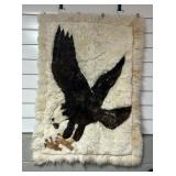 100% ALPACA FUR AMERICAN EAGLE WALL HANGING, MADE