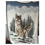 BIEDERLACK JAMES HARTMAN HOWLING WOLVES BLANKET,