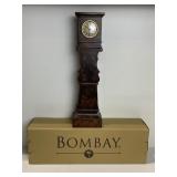 MINIATURE GRANDFATHER CLOCK, BOMBAY COMPANY, 14",