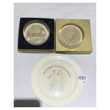 ZODIAC GLASS PAPER WEIGHTS, POPEYE PLATE