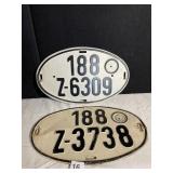 VINTAGE EUROPEAN LICENSE PLATES