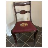 NEEDLE POINTED MAHOGANY CHAIR VERY GOOD CONDITION