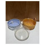 LONGABERGER BASKET WITH CLOTH AND PLASTIC