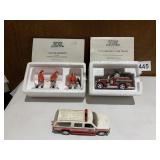 DEPT 56 FIREMEN AND FIRE TRUCK, CHEVY TRUCK DIE