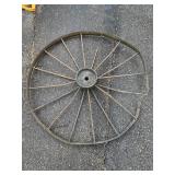 VINTAGE METAL WAGON WHEEL AS FOUND