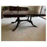 ANTIQUE PEDESTAL DINING ROOM TABLE 72" X 44" W/