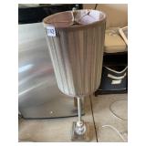 SILVER BEADED SHADE LAMP