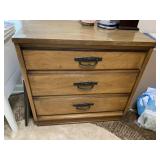 3 DRAWER WOOD CHEST 30" W X 18" D X 30" H