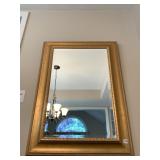 GOLD BEVELED MIRROR 28" X 29" - LIKE NEW