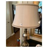 BEIGE SHADE LAMP W/ TASSEL 32" H