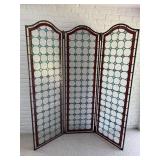 STAINED GLASS 3 SECTION DIVIDER SCREEN - FRANCE -