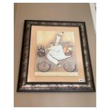CHEF ON BIKE 25" X 29" SILVER BRONZE FRAME