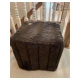 15" SQUARE OTTOMAN BROWN FUR