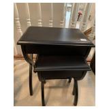 2 BLACK NESTING TABLES 12" X 17"