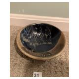 5" ROUND CRICH POTTERY GLAZED BOWL