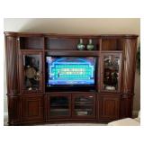 THREE SECTION WALL UNIT CARVED COLUMN SIDES