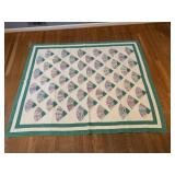 HAND STITCHED FAN QUILT 82" X67"