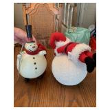 SNOWMAN, AND SANTA ON BALL