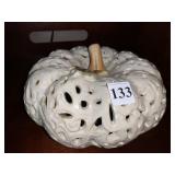 GLAZED POTTERY PUMPKIN 7" H X 8" W