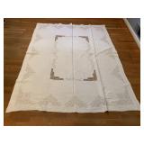CUT OUT TABLE COVER HAND STITCHED 70" X 84 W/ 12