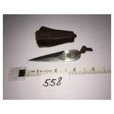 H G LONG 3" BLADE WITH LEATHER SHEATH