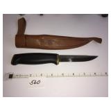 FISKARS 8" RIGID BLADE WITH LEATHER SHEATH