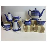 BLUE/WHITE TEA SET ALL IN ORIGINAL BOX